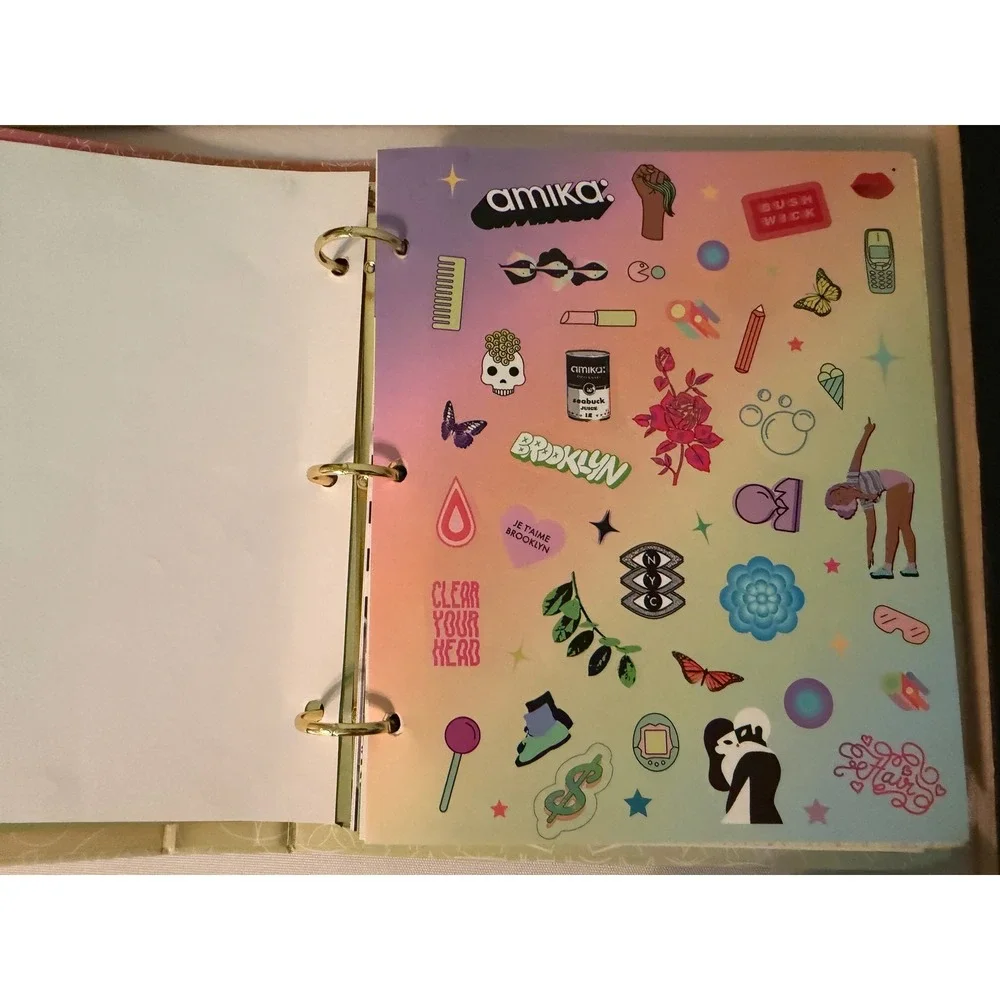 Amika Planner 3-Ring Binder Sticker Sheets Graphic hair care